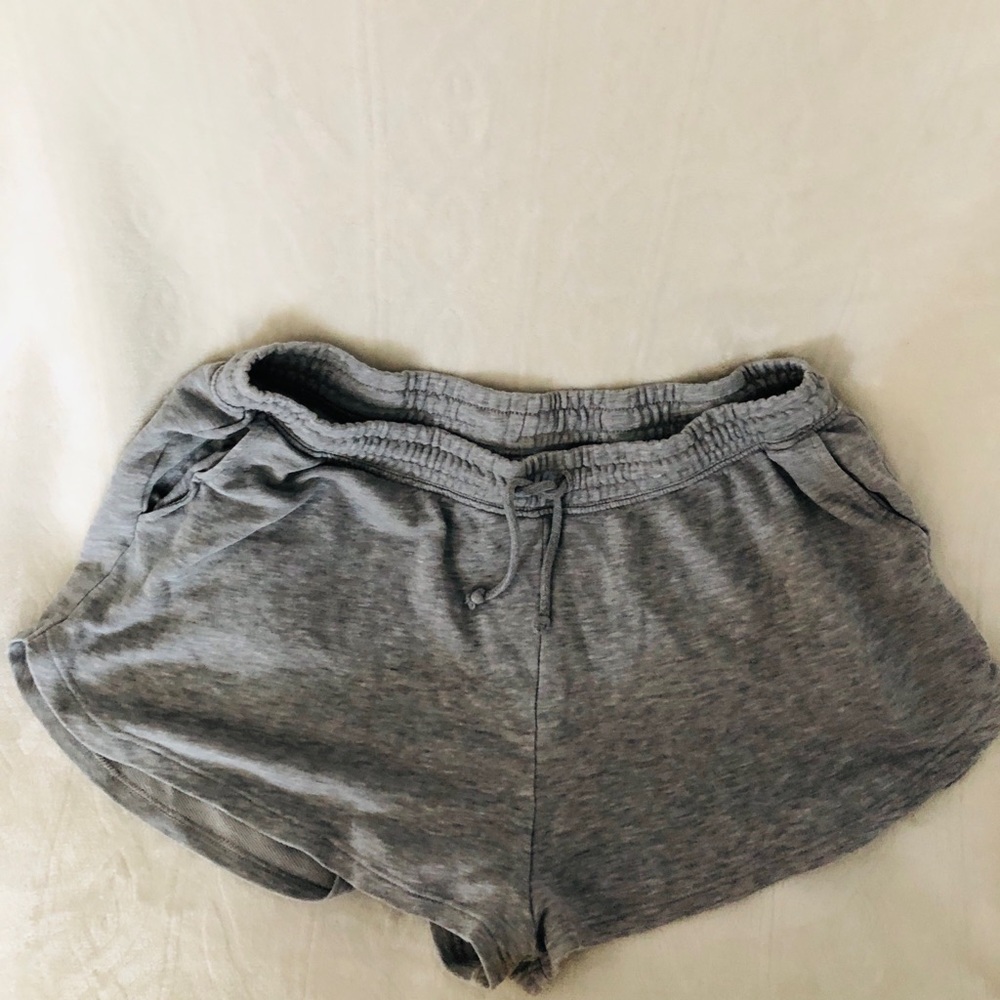 Casual Gray Drawstring Shorts Women Large w pockets